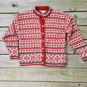 LL Bean Wool Cardigan Size